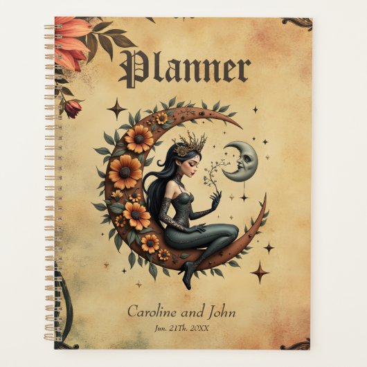 Zonnebloem Halve-Maan Koningin Planner (Voorkant)