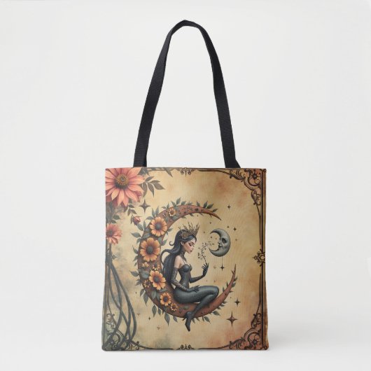 Zonnebloem Halve Maan Koningin Tote Bag (Voorkant)