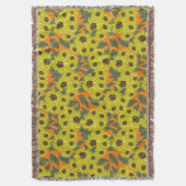 Zonnebloem Hand Drawn Floral Greenery Yellow Sinaa Deken (Voorkant Verticaal)