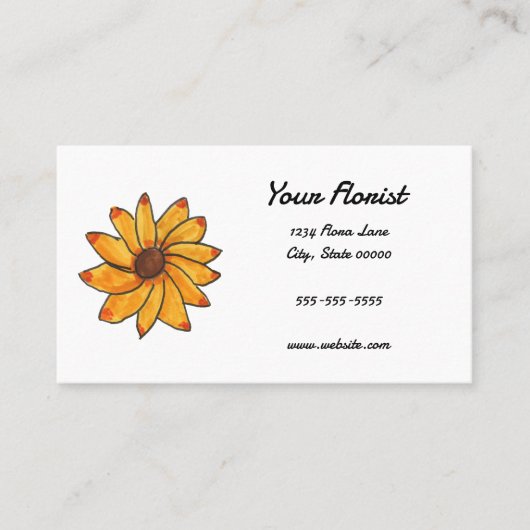 Zonnebloem Hand getekend Personaliseren Visitekaartje (Voorkant)