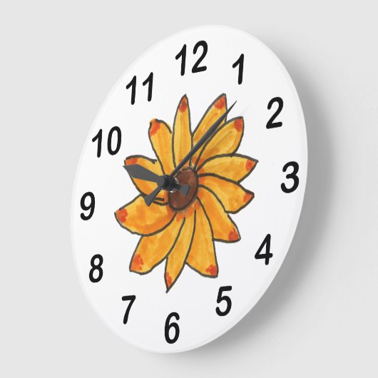 Zonnebloem Hand getrokken geel Grote Klok (Hoek)