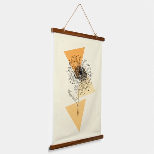 Zonnebloem Hangend Wandkleed (Gebogen)