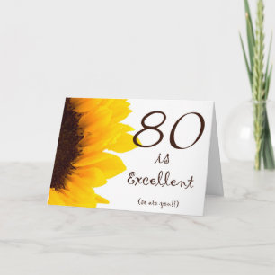 Zonnebloem Happy 80th Birthday Kaart