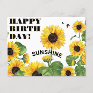 Zonnebloem Happy Birthday Briefkaart