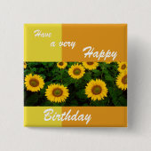 Zonnebloem - Happy Birthday Button (Voorkant)
