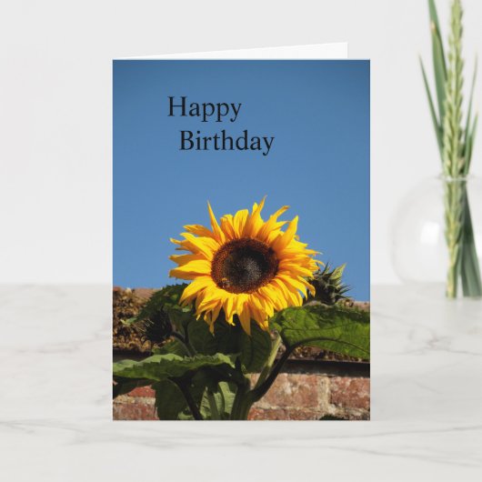 Zonnebloem Happy Birthday Card Kaart (Voorkant)