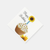Zonnebloem Happy Birthday Cupcake Paper Napkins Servet (Hoek)
