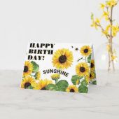 Zonnebloem Happy Birthday Kaart (Gele Bloem)