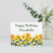 Zonnebloem Happy Birthday Mooi, persoonlijk gepers Briefkaart (Staand voorkant)