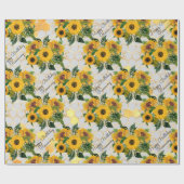 Zonnebloem Happy Birthday of Retirement Voeg naam  Cadeaupapier (Vlak)