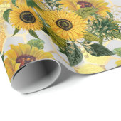 Zonnebloem Happy Birthday of Retirement Voeg naam  Cadeaupapier (Rol Hoek)