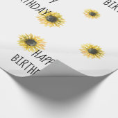 Zonnebloem Happy Birthday Wrapping Paper Cadeaupapier (Hoek)