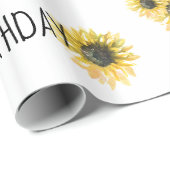 Zonnebloem Happy Birthday Wrapping Paper Cadeaupapier (Rol Hoek)