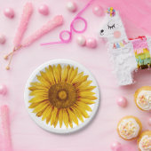  zonnebloem Happy Flower Papieren Bordje (Feest)