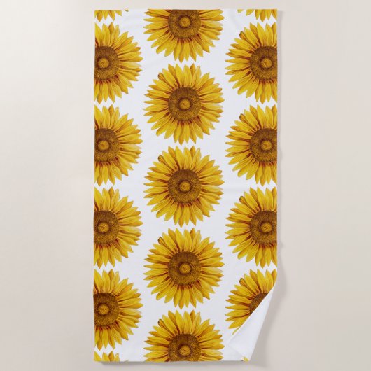  zonnebloem Happy Flower Strandlaken (Voorkant)