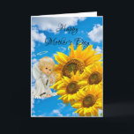 Zonnebloem Happy Moederdag Folded Wenskaart Kaart<br><div class="desc">Zonnebloem Happy Moederdag Folded Wenskaart Sunflower Baby Angel</div>