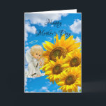 Zonnebloem Happy Moederdag Folded Wenskaart Kaart<br><div class="desc">Zonnebloem Happy Moederdag Folded Wenskaart Sunflower Baby Angel</div>