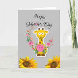 Zonnebloem Happy Moederdag Folded Wenskaart Kaart