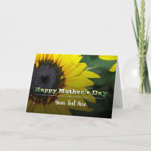 Zonnebloem Happy Moederdag Persoonlijke tekst Kaart