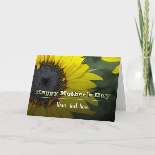 Zonnebloem Happy Moederdag Persoonlijke tekst Kaart (Voorkant)