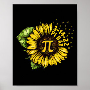 Zonnebloem Happy Pi Day Shirt Mathematische Wiskun Poster