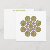 Zonnebloem Harmony Note Kaart in Groen en Paars Notitiekaartje (Voorkant / Achterkant)