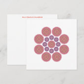 Zonnebloem Harmony Note Kaart in Roos en Lila Notitiekaartje (Voorkant / Achterkant)