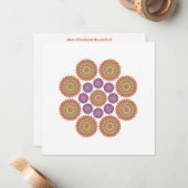 Zonnebloem Harmony Note Kaart in Sinaasappel en Pa Notitiekaartje (Voorkant / Achterkant in situ)