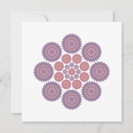 Zonnebloem Harmony Note Kaart in Violet en Roos Notitiekaartje (Voorkant)