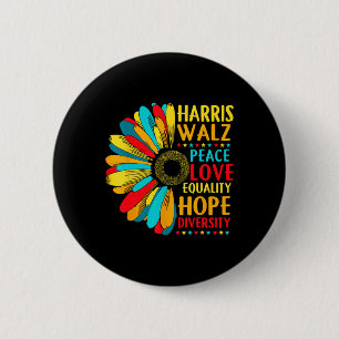 Zonnebloem Harris-wheimer 2024 Vrede Lgbt Harris-w Ronde Button 5,7 Cm