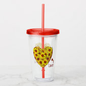 Zonnebloem Hart Acryl Tumbler Drinkbeker (Voorkant)