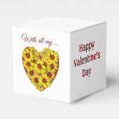 Zonnebloem Hart Favor Gift Box Bedankdoosjes (Voorkant Zijde)