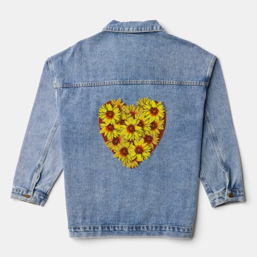 Zonnebloem Hart Jas Denim Jacket (Achterkant)