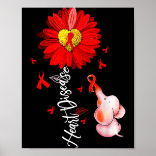 Zonnebloem Hart Krijger Rode Olifant Hartziekte Poster
