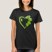Zonnebloem Hart Lime Groen Lint Lymfoom Awarene T-shirt (Voorkant)