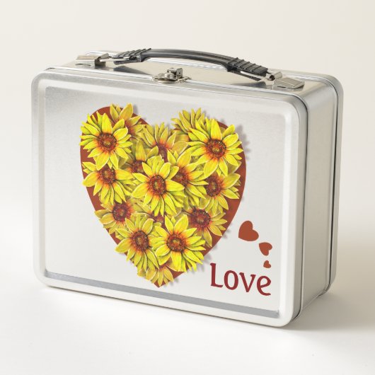 Zonnebloem Hart Lunchbox (Voorkant)