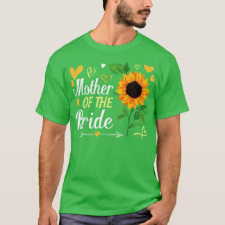 Zonnebloem hart moeder van de bruid Hus vrouw Wedd T-shirt