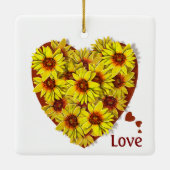 Zonnebloem Hart Ornament (Achterkant)
