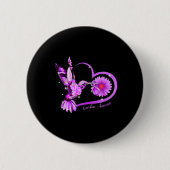 Zonnebloem Hart Paarse Lint Overdosis Awareness Ronde Button 5,7 Cm (Voorkant)