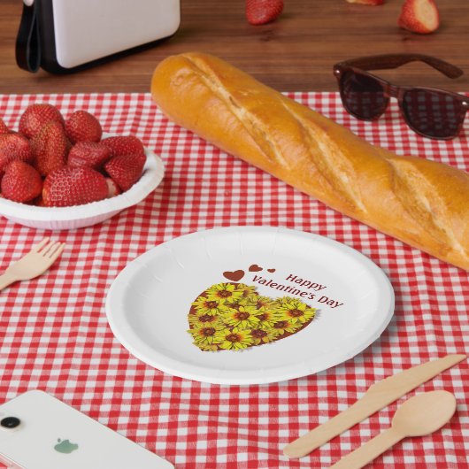 Zonnebloem Hart Papieren Bord (Picknick)