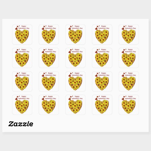 Zonnebloem Hart Sticker (Vel)
