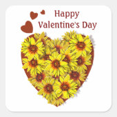 Zonnebloem Hart Sticker (Voorkant)