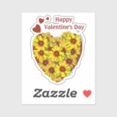 Zonnebloem Hart Vinyl Sticker (Vel)