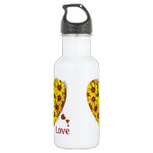 Zonnebloem Hart Waterfles (Achterkant)