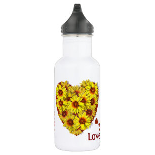 Zonnebloem Hart Waterfles