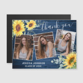 Zonnebloem Hartelijk dank 3 FOTO Afstuderen Magnet (Voorkant / Achterkant)
