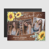 Zonnebloem Hartelijk dank 3 FOTO Afstuderen Magnet (Voorkant / Achterkant)