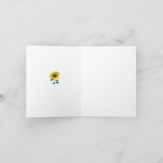 Zonnebloem Hartelijk dank Bedankkaart (Binnen)