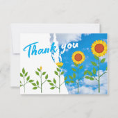 Zonnebloem Hartelijk dank Bedankkaart (Voorkant)