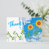 Zonnebloem Hartelijk dank Bedankkaart (Staand voorkant)